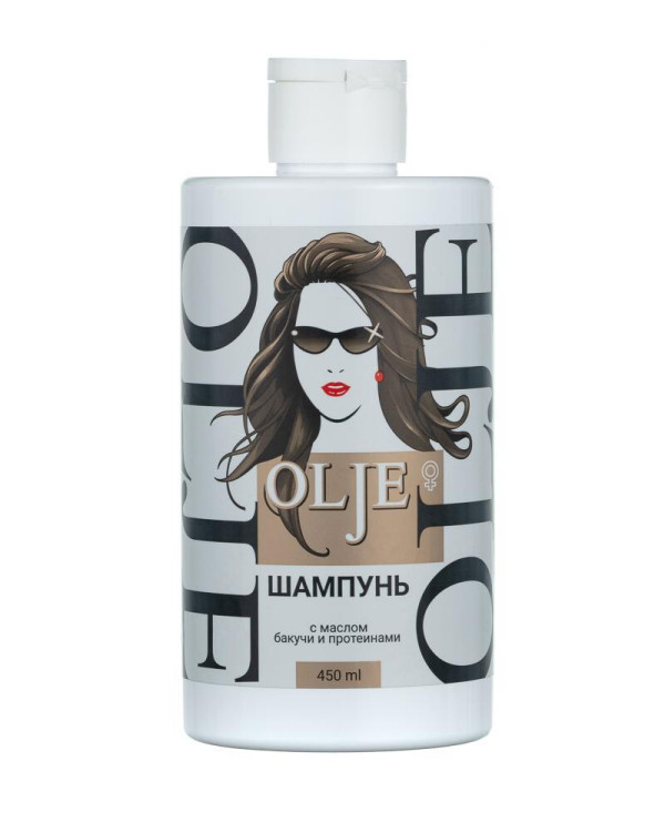 OLJE. Шампунь женский с маслом бакучи и протеинами, 450 мл в Астрахани
