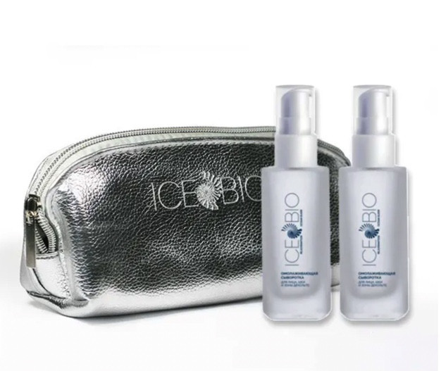 ICE BIO. Набор Сыворотка  2 шт омолаживающая для лица, шеи и зоны декольте 30мл, в косметичке в Астрахани